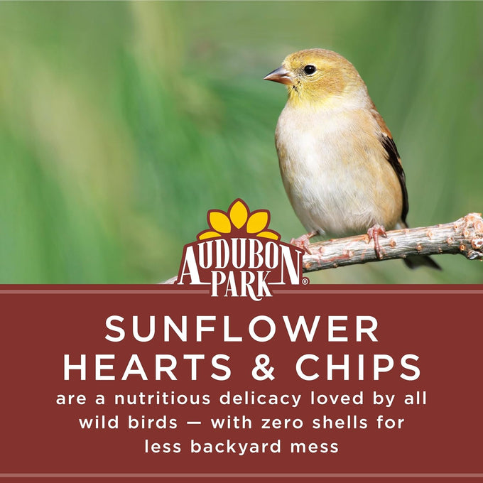 Audubon Park 5-Pound Bag Sunflower Hearts & Chips Wild Bird Food Attracts Finches and More No Mess Sunflower Seeds for Birds