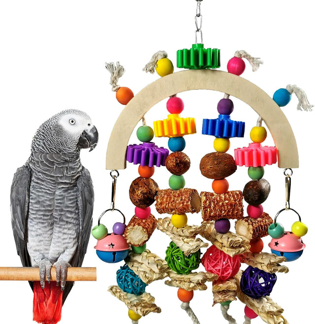 Natural Corncob Wooden Mango Solids Chew Toys for Small & Medium Parrots African Greys Cockatiels Lovebirds Bird Cage Accessories