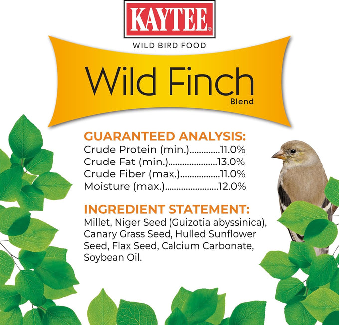 Kaytee Wild Finch Food Blend, 3 lb, sunflower chips, small grains, high-energy seeds, finches, year-round diet