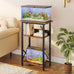 HOOBRO 3-Tier Fish Tank Stand with Storage, Rustic Brown, 20.5 x 11 inches, Metal Frame, BF52FT01
