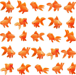 Sumind 30 Pieces Floating Artificial Orange Goldfish for Aquarium Tank Decorations and Ornaments