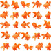 Sumind 30 Pieces Floating Artificial Orange Goldfish for Aquarium Tank Decorations and Ornaments