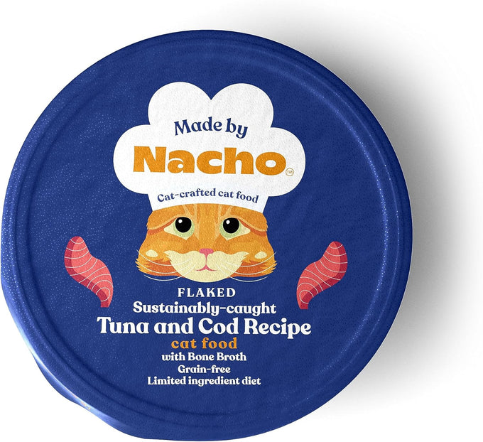 Made by Nacho Grass-Fed Grain-Finished Minced Beef Wet Cat Food in Bone Broth 10 Pack