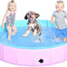 cacps foldable dog pool, 32" x 8" hard plastic non-slip kiddie pool for outdoor backyard use