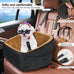 Neezukar dog car seat for small medium dogs, detachable and washable, up to 30lbs, black/brown