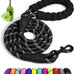 Taglory 6 ft rope dog leash with padded handle and reflective threads for medium large dogs, 1/2 inch, black