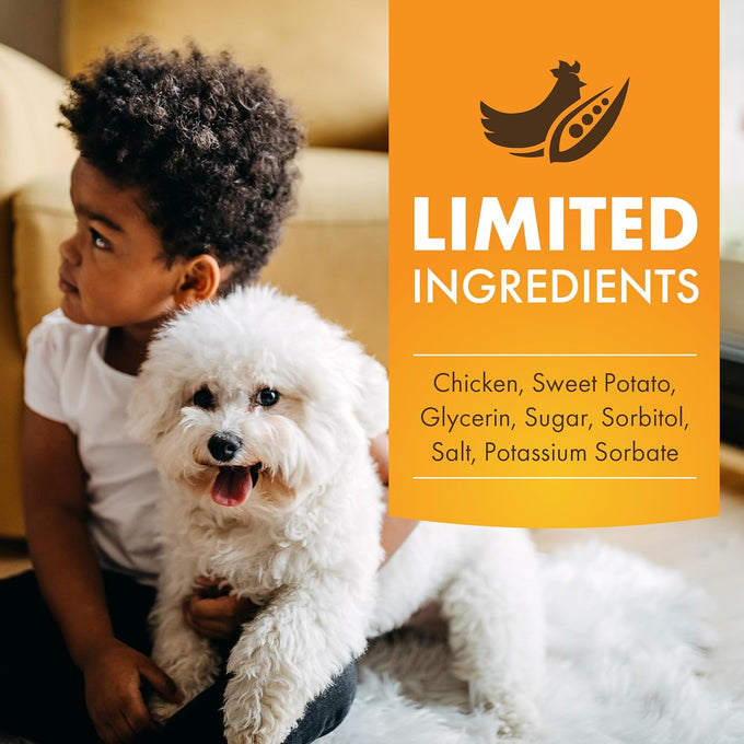 Pur Luv rawhide-free chicken jerky wrapped sweet potato dog treats, 16 oz, high protein, healthy, easily digestible