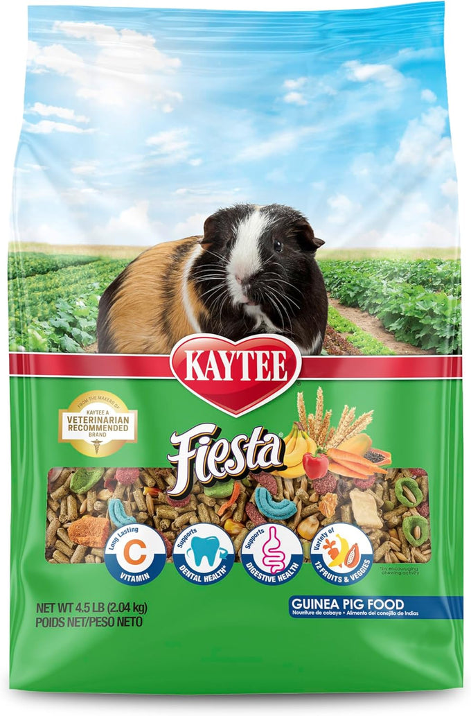 Kaytee Fiesta guinea pig food, 4.5 pounds, nutritious blend for dental health and digestion