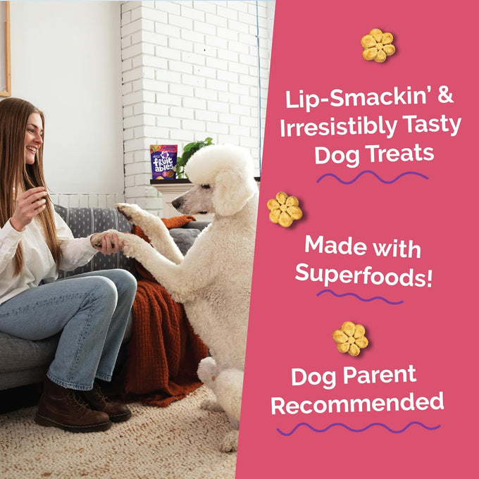Fruitables Baked Dog Treats - Pumpkin and Apple Flavor, 7oz, Low Calorie, Wheat-Free, Made in the USA