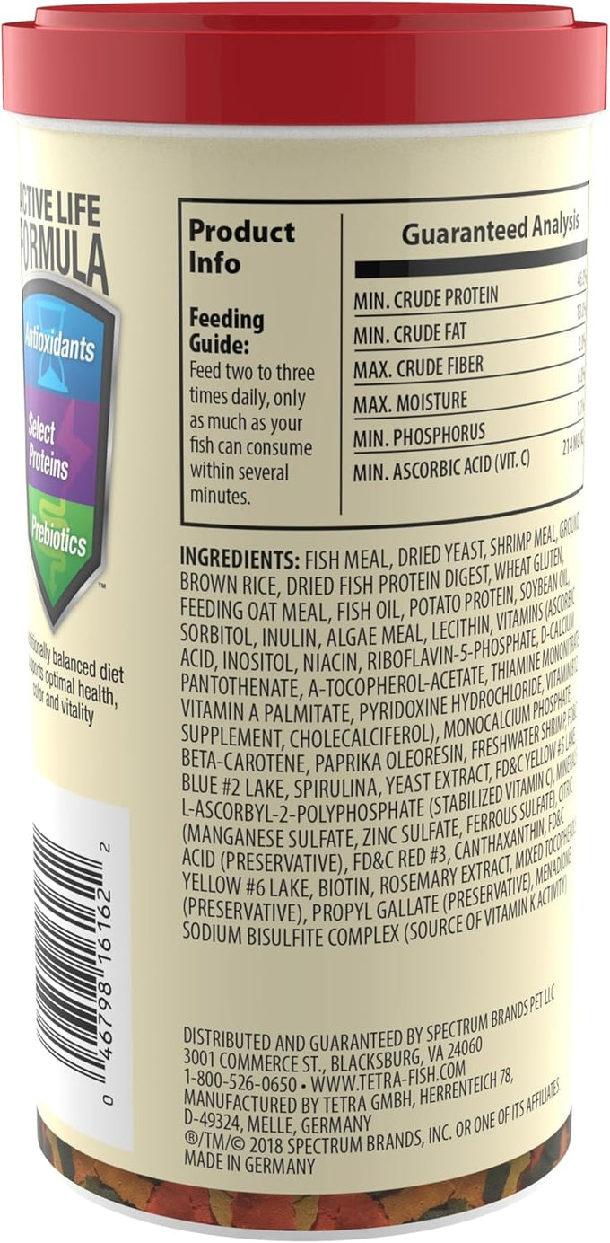 Tetra Tropical Color Flakes, 7.06 oz, nutritionally balanced diet for tropical fish with color enhancing formula