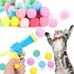 MeoHui 31Pcs Cat Ball Launcher Toy, 1 Gun, 30Pcs Plush Fuzzy Balls for Bored Indoor Cats