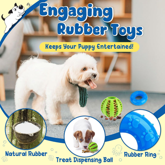 kipritii 9-pack interactive puppy dog toys for small dogs - squeaky octopus-shaped toy and chew toys