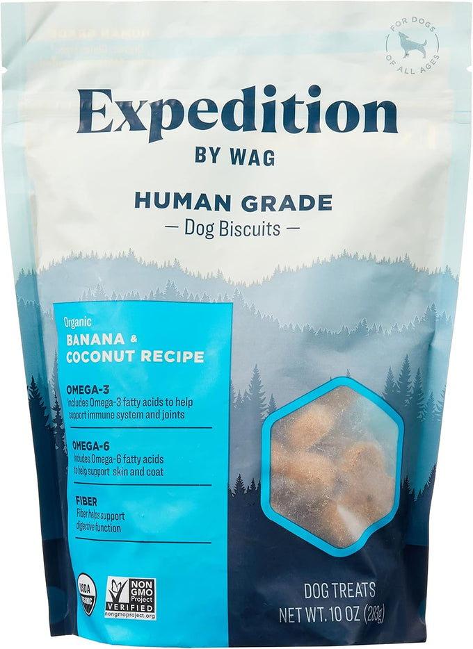 Amazon Brand Wag Expedition Human Grade Organic Pumpkin Chia Seed Dog Treats Non-GMO 10 oz Pack of 1