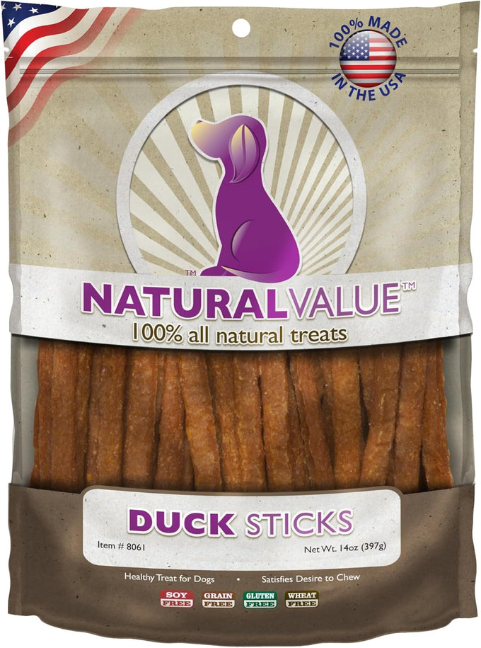 Loving Pets Natural Value Duck Sausages - Soft Jerky Dog Treats for Large & Small Breeds - Healthy Gluten, Wheat, Soy & Grain Free Pet Treats