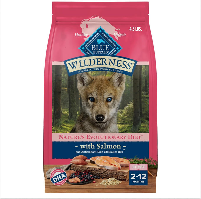 Blue Buffalo Wilderness High-Protein Natural Puppy Food Salmon Recipe 4.5-lb Bag