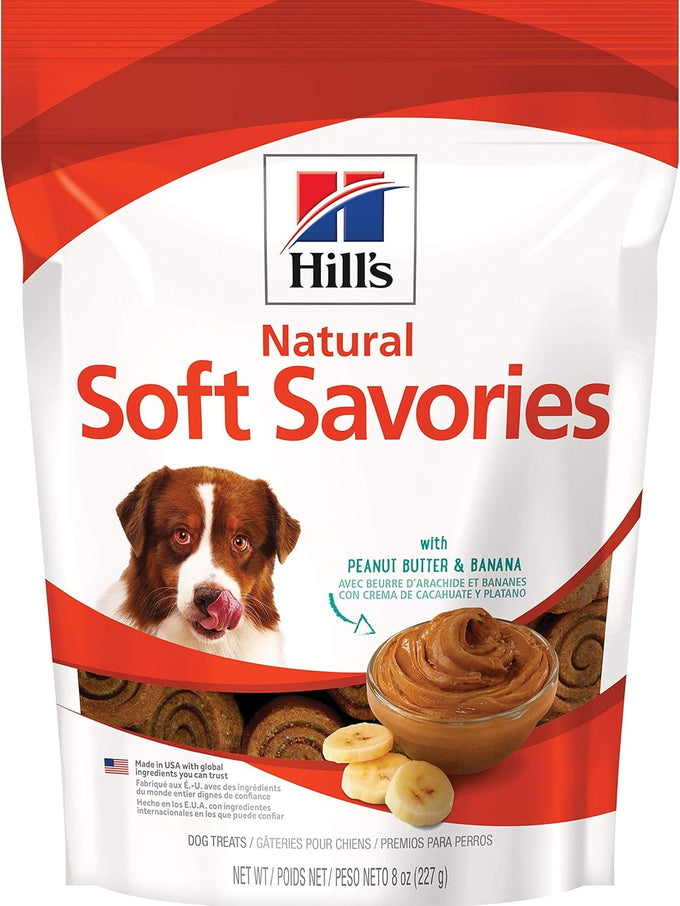 hills peanut butter banana dog treats 8 oz bag natural soft savories