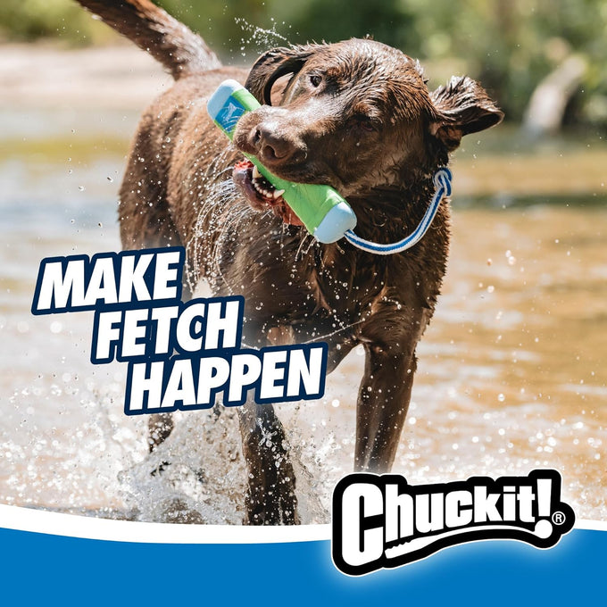 chuckit! amphibious bumper fetch stick toy for medium dogs - floats in water - interactive dog toys