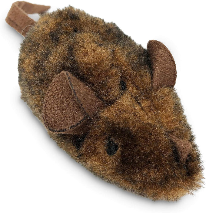 ourpets play-n-squeak twice the mice cat toy, 2pc interactive catnip toy with real mouse electronic sound
