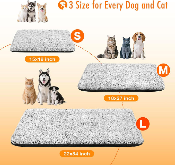 wanpee goo self warming cat bed, heated cat bed, 15x19 plush self-heating pet mat for crate and floor