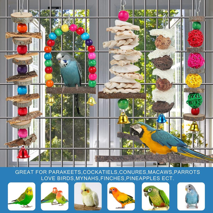 wooden bird perch bird toys parakeet toys accessories for parrot conure cockatiel lovebird parrotlet budgie finches