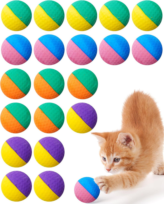 pet show 20 pcs cat crinkle toy ball 2.5inch mylar cat pounce chase toys colorful paper