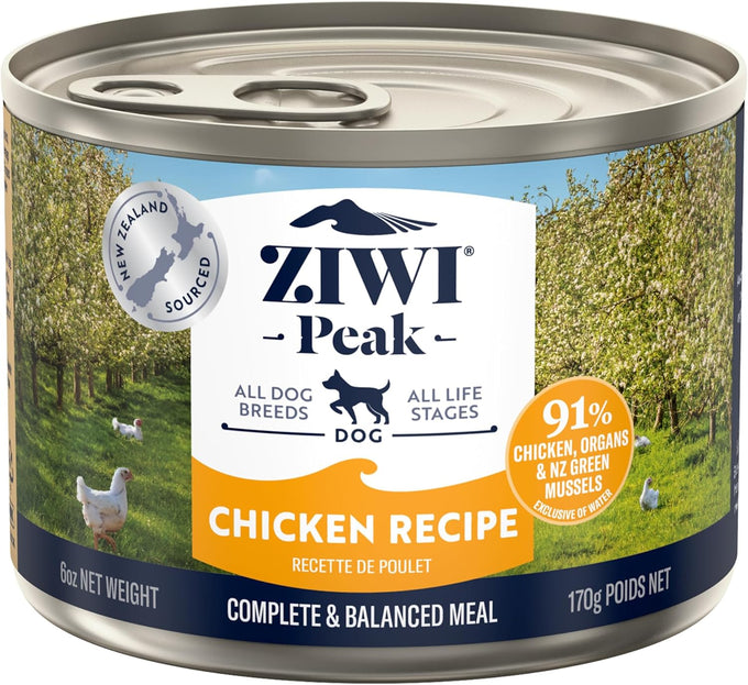 ZIWI Peak canned wet dog food - all natural, high protein, grain free, with superfoods (chicken, 6oz, case of 12)