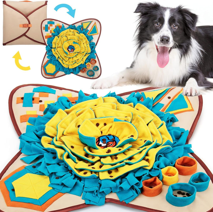 AWOOF Pet Snuffle Mat for Dogs, Interactive Feed Game with Natural Foraging Skills, Non-slip & Portable for Indoor Outdoor Use