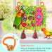 KATUMO Large-Sized Grass Mat with Colorful Parrot Foraging Shredder Hanging Toys for Conure Birds