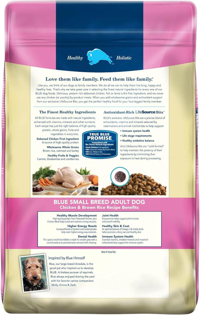 Blue Buffalo Life Protection Formula Adult Small Breed Dry Dog Food, 15-lb Bag, High Energy Needs, Natural Chicken & Brown Rice Recipe