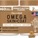 Salmon Oil Omega 3 Fish Oil for Dogs - 180 Soft Chews for Itch Relief, Shedding, Hot Spots, Skin & Coat