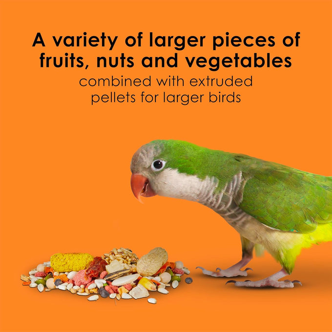 Kaytee Fiesta Big Bites Small Parrot & Conure Food, 4 Pounds, Nutritious and Fun Blend for Skin, Feather, Digestion, Brain and Heart Health