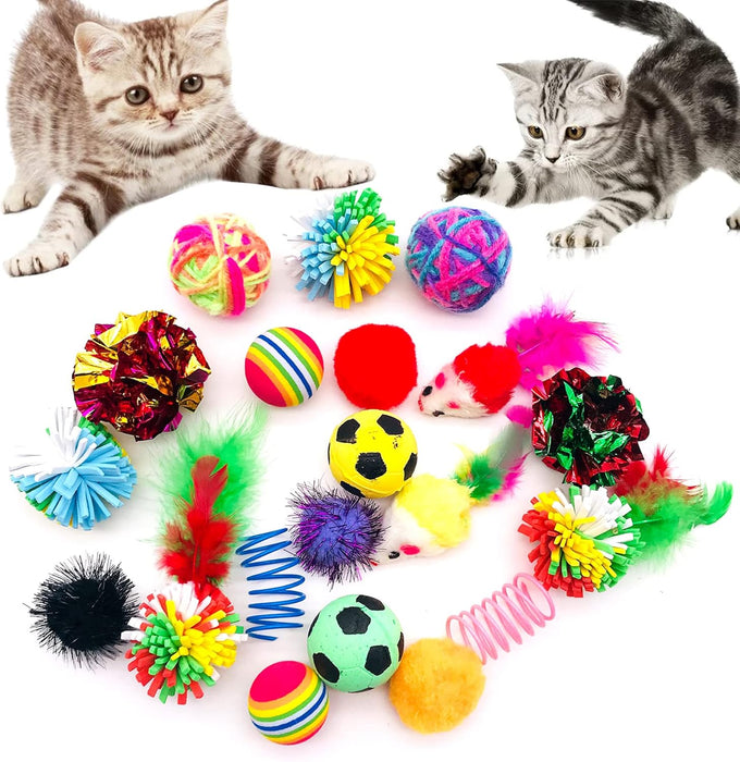 pet show 20 pcs cat crinkle toy ball 2.5inch mylar cat pounce chase toys colorful paper