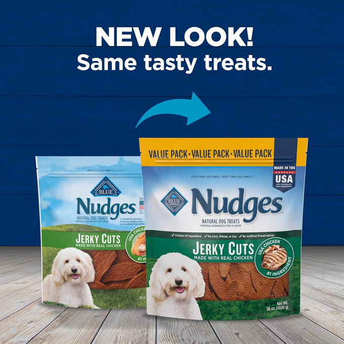 Blue Buffalo Nudges Jerky Cuts Natural Chicken Dog Treats 36oz Bag