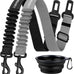 cooyoo dog seat belt, heavy-duty nylon, retractable, adjustable, black, 24-31 inches