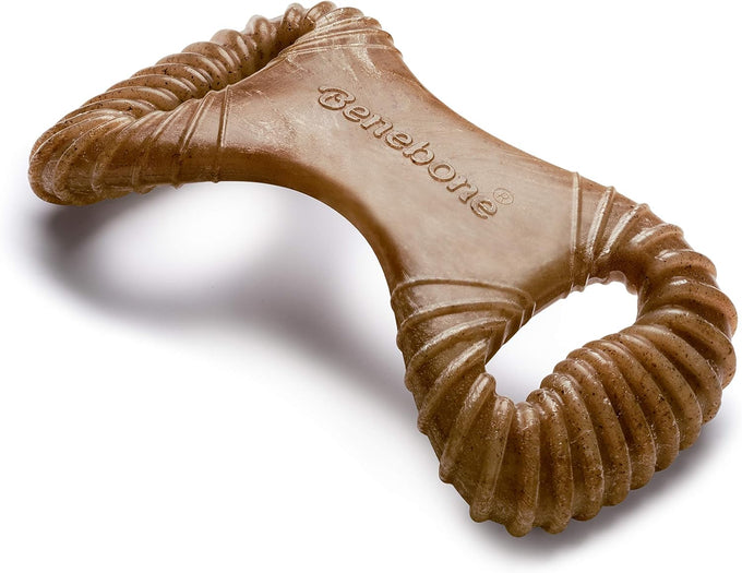 benebone dental durable dog chew toy medium real bacon made in usa