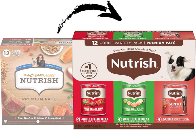 Rachael Ray Nutrish Gentle Digestion Wet Dog Food, 13 oz Can, Pack of 12, 3 Delicious Recipes