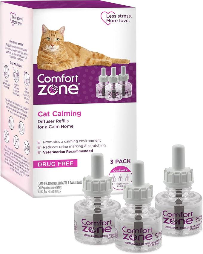 6-pack Comfort Zone cat calming pheromone refills for diffusers, 30-day refills, 180-day supply