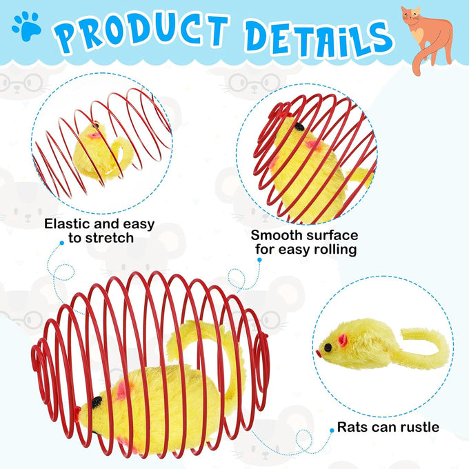 jecery 5 pcs cat spring balls colorful playful coils interactive action toys caged rats for kitten pet supplies