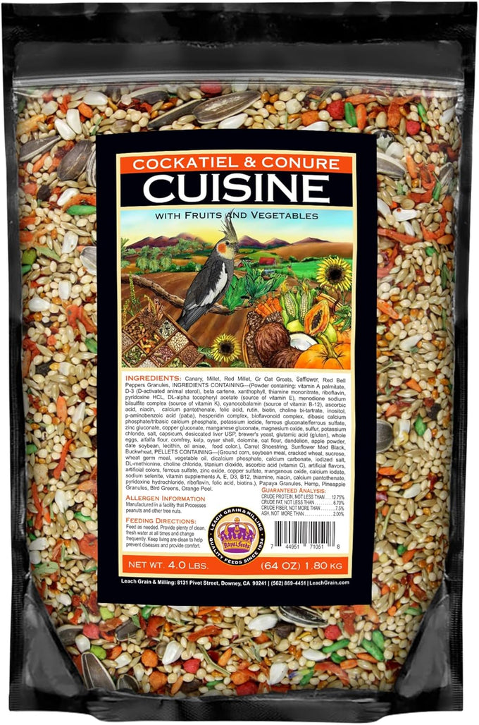 cockatiel conure cuisine 4 lbs nutrient-rich mixed birdseed daily energy growth balanced diet