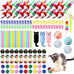 shappy 150 pcs assorted cat toys for indoor cats bulk kitten toys pack variety gift