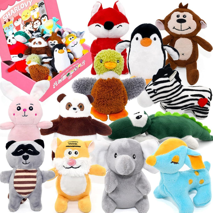 sharlovy no stuffing crinkle squeaky dog toys for aggressive chewers durable plush for small medium large breed
