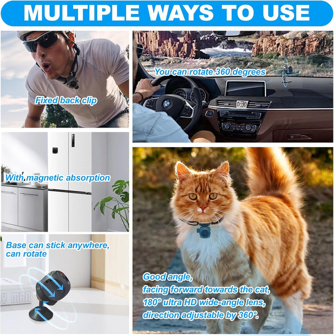 pet collar camera with 64gb sd card, hidden camera & dog tracker collar with 1080p video and infrared night vision