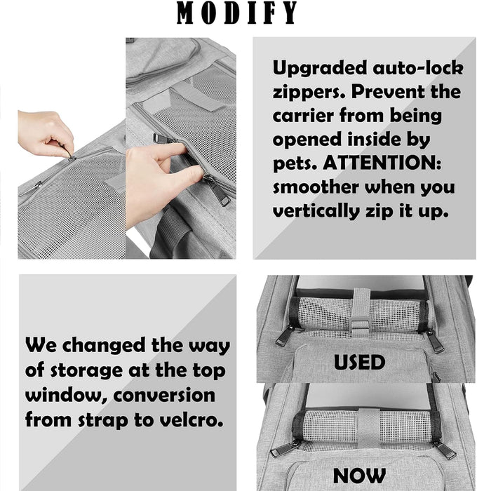 GAPZER Large Cat Carrier for Medium Big Cats, Soft-Sided, Washable, and Collapsible Pet Travel Bag