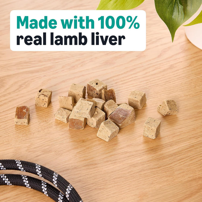 Amazon Basics 3.3oz Freeze-Dried Raw Lamb Liver Dog Treats, Grain-Free, Single Ingredient, High-Protein Snacks