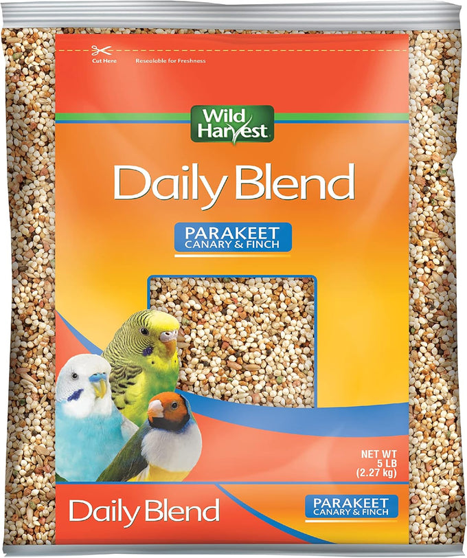 Wild Harvest Daily Blend Nutrition Diet for Parakeet, Canary & Finch, 10 Pounds, Orange Flavor