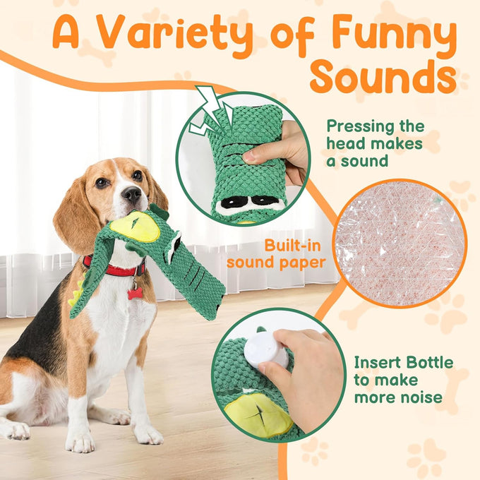 2 Pack Dog Toys for Aggressive Chewers - Interactive Dog Toys with Squeaker & No Stuffing