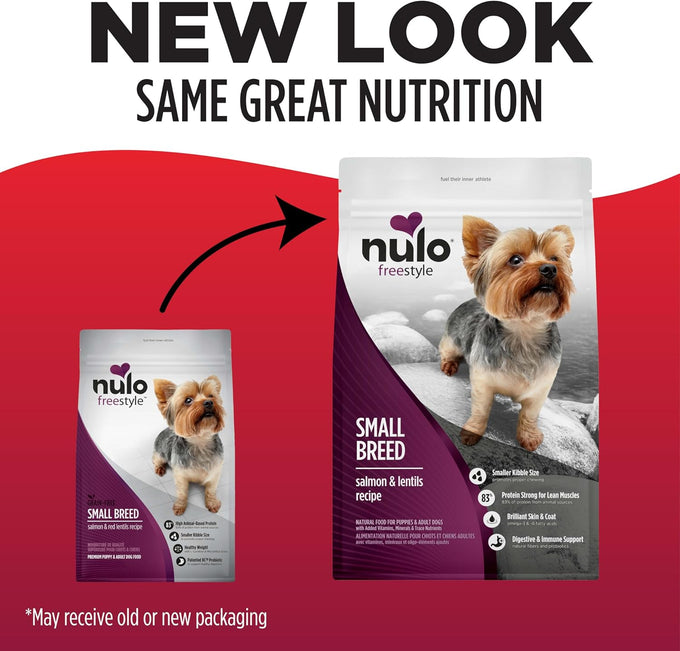 Nulo FreeStyle Small Breed Dog Food Dry - Salmon & Lentils, High Protein, Grain Free, 6lb Bag for Small Dogs