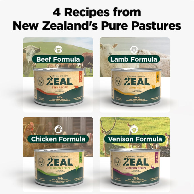 zeal new zealand high protein grain free wet cat food with superfoods beef 6oz can 12 pack