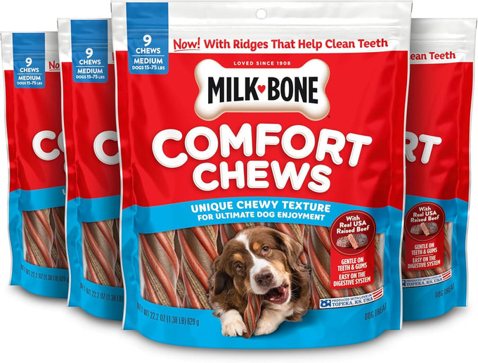 Milk-Bone Comfort Chews 40.8 oz. bag, 16 Chews with Unique Chewy Texture and Real Beef