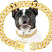 Silver 13mm Wide Metal Dog Chain Collar with Zirconia Diamond Decoration, 10 Inch, Not Adjustable
